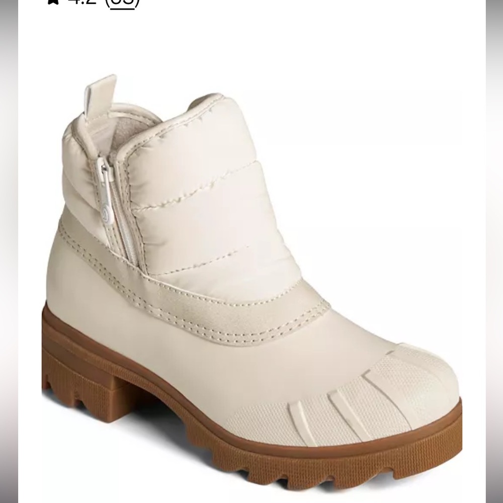 Sperry Syren Ascend Puff Off White All Weather Waterproof Boot NIB sz 6